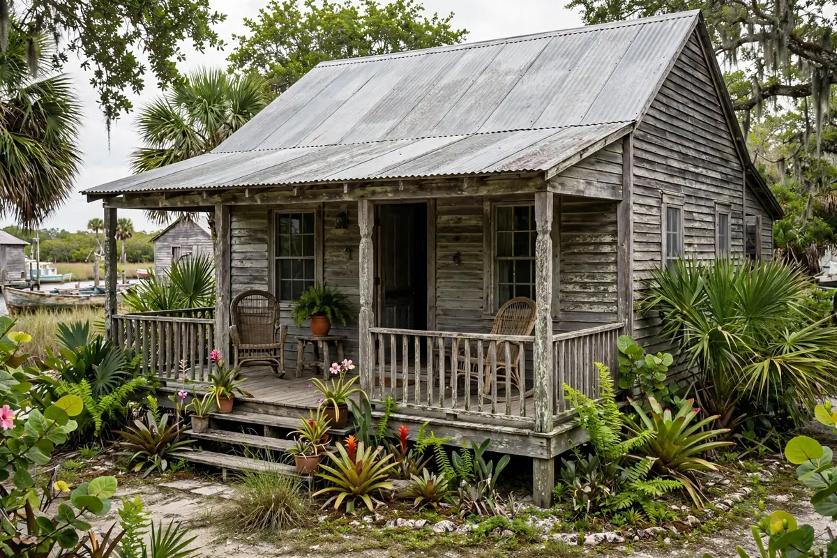 Old Florida cottage home in the Cortez fishing village